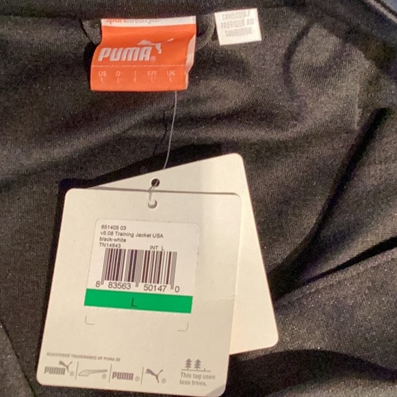 Puma men’s black full zip training jacket NWT L - Picture 10 of 10